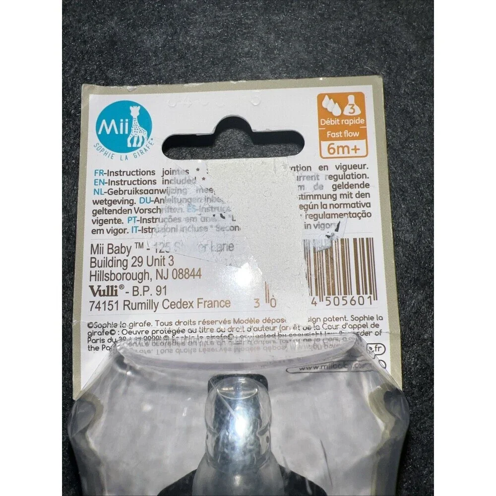 Mii Sophie The Giraffe 2 Silicone Nipples medium flow 6+ Months